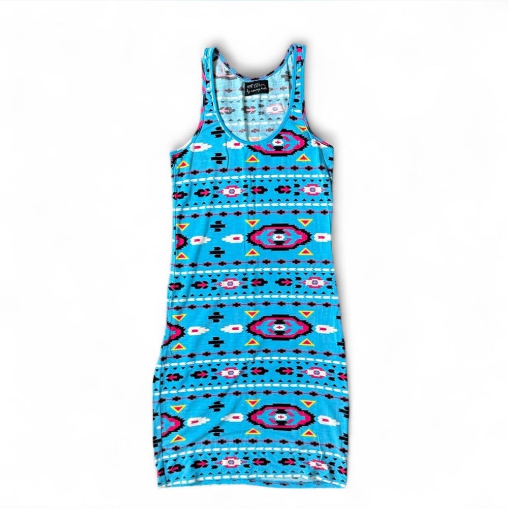 TORN by RONNY KOBO | Blue Tribal Mini Dress